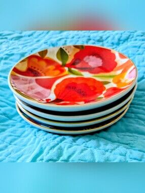 Vintage Hallmark Mercedes Lagunas Floral Bird Collector Plates Set of 4 Premium